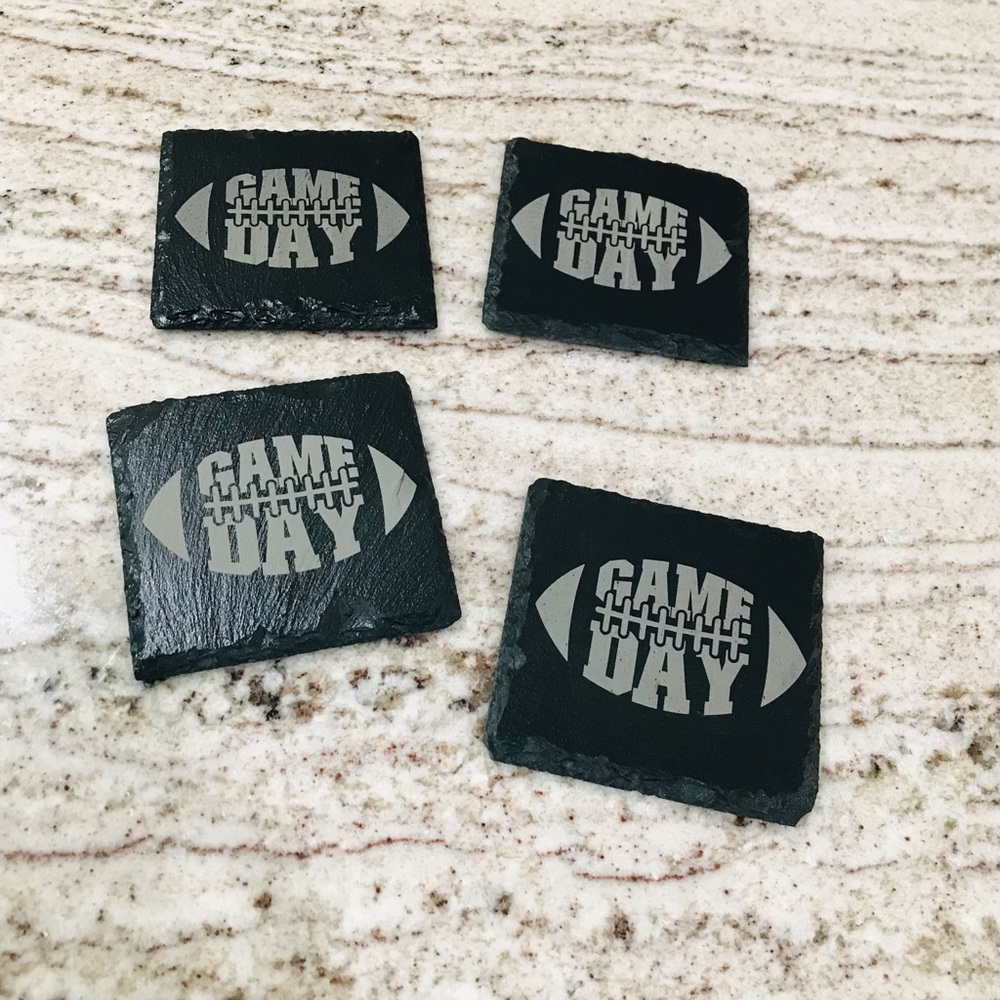 Game day slate coasters set of 4!